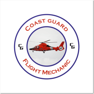 Flight mechanic -  US Coast Guard Search and Rescue Helicopter - Dolphin Posters and Art